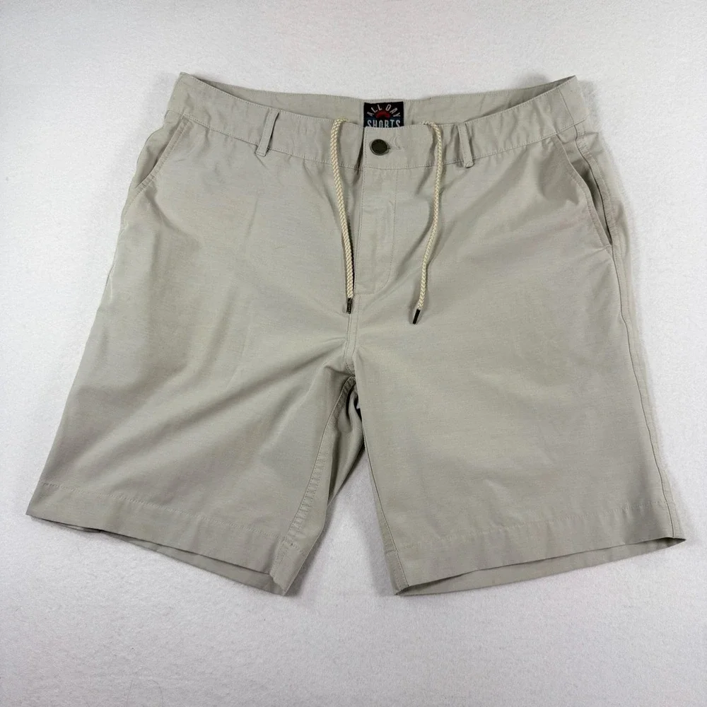 Faherty All Day Shorts Mens 35/36 Gray Hybrid Stretch Boardshorts MSC0012